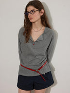 Lofi choose Cotton Blend Relaxed Raglan Commuter Women Pink Moss Gray Long Sleeve T-Shirts