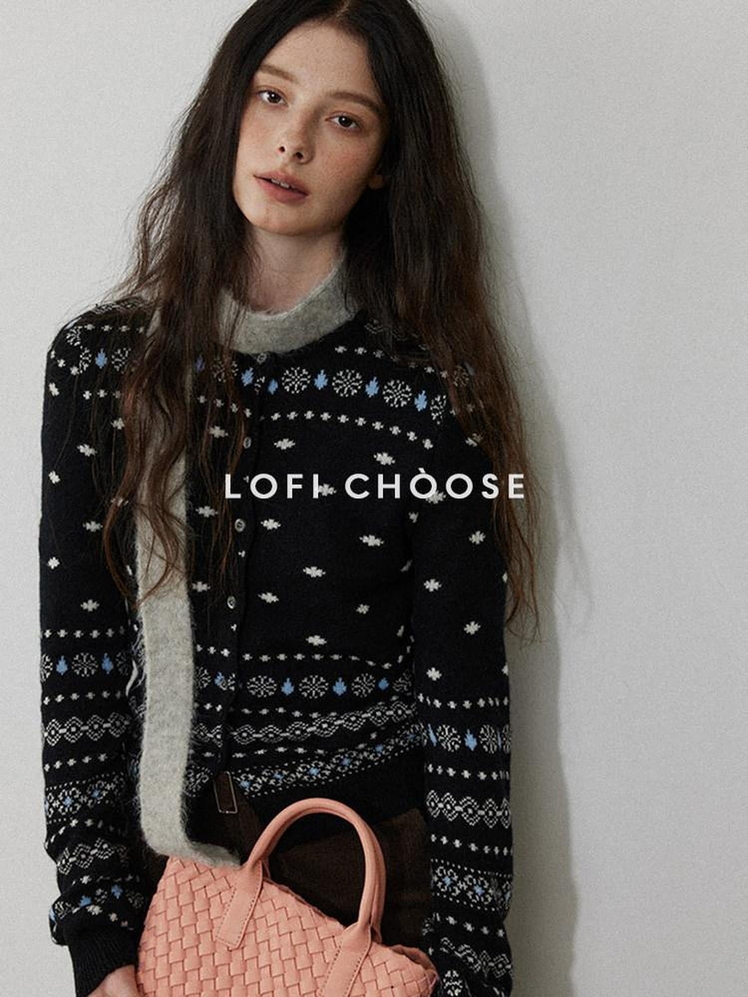 Lofi choose Lightweight Buttoned Round Neck Long Sleeve Office Womens Black Knit Cardigans