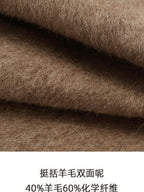 someone sometimes Alpaca Blend Casual Relaxed Double Breasted Lapel Women Dusty Camel Short Coat