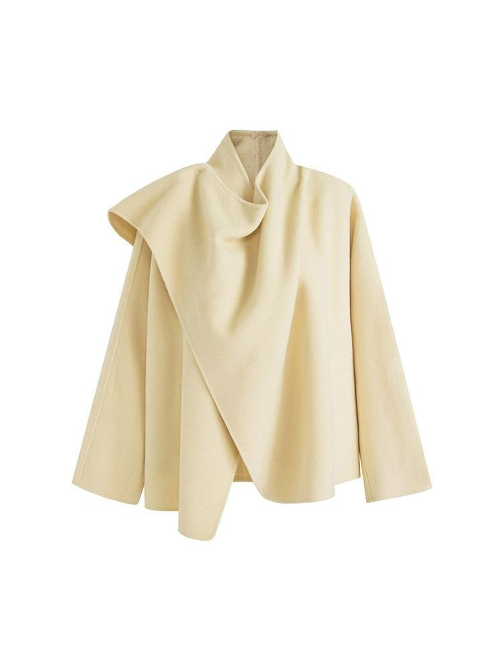 unspoken Minimal Commuter Short Straight Fit Women Cream Yellow S M Wool Coats
