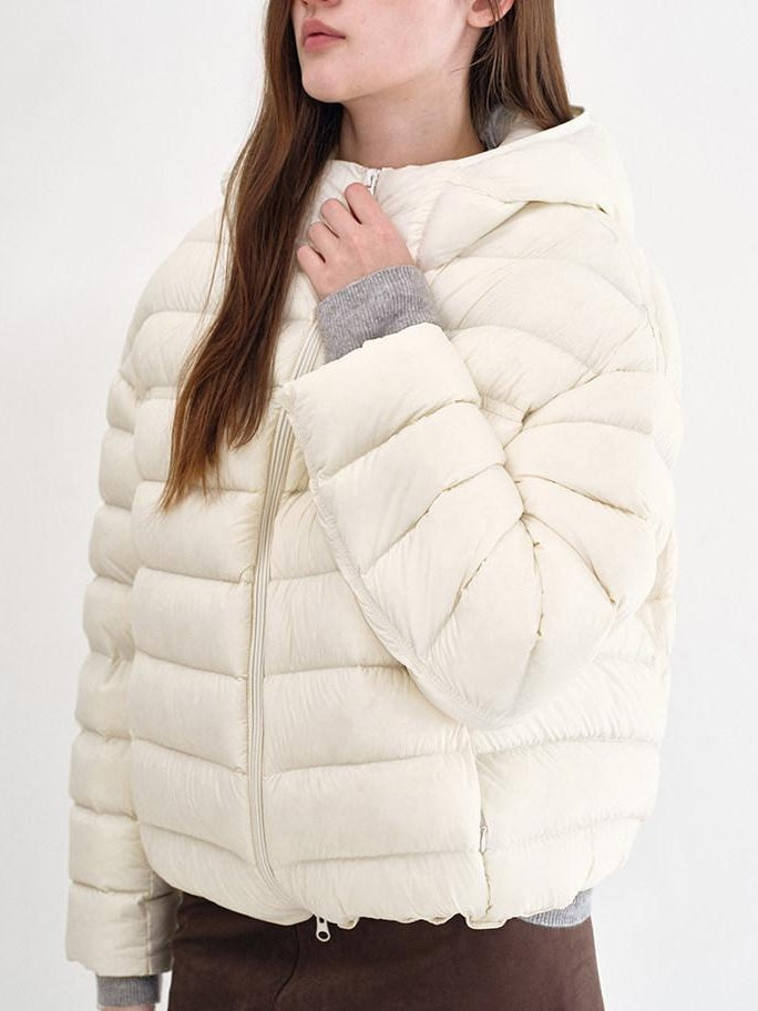 fano Ultra Warm 90 Percent White Duck Down Loose Hooded Unisex Down Jackets