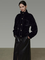 unspoken High Waist Textured H Line Straight Minimalist Workwear Black Midi Skirts