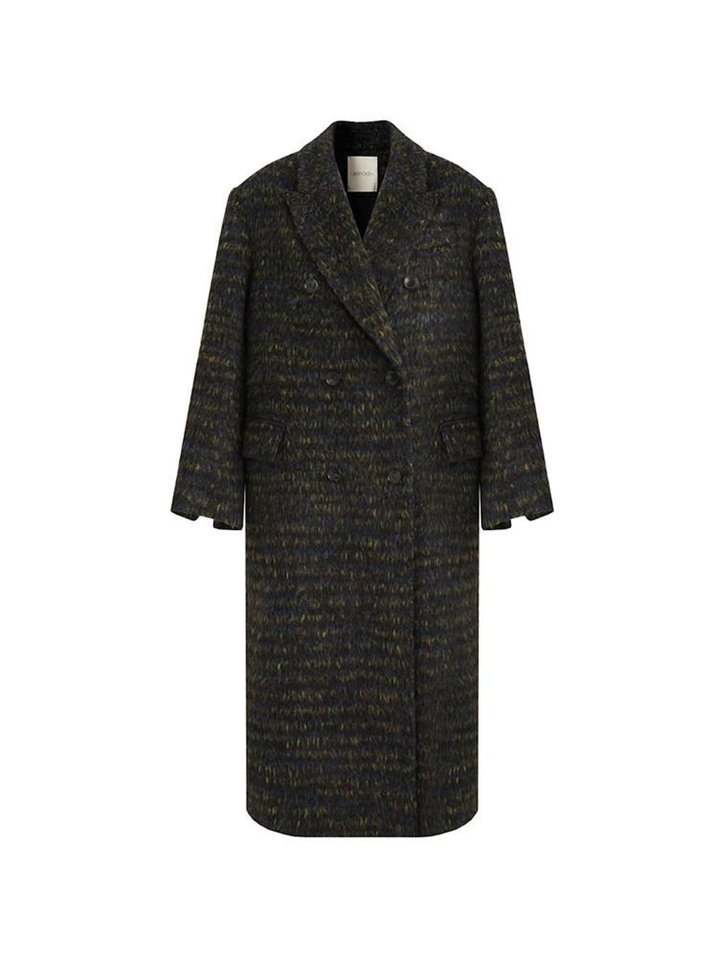 unspoken Warm Thick Double Breasted Long Loose Fit Minimalist Office Charcoal Wool Coats