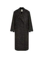 unspoken Warm Thick Double Breasted Long Loose Fit Minimalist Office Charcoal Wool Coats