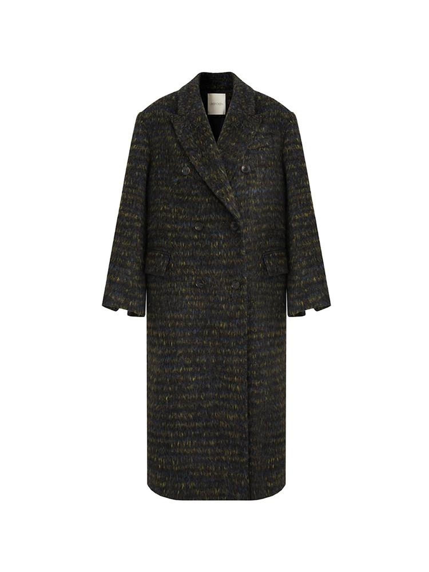 unspoken Warm Thick Double Breasted Long Loose Fit Minimalist Office Charcoal Wool Coats