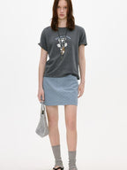 fano Soft Stretch Cotton Printed Round Neck Korean Relaxed Fit Short Sleeve T-Shirts