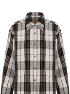fano Adjustable Cotton Plaid Loose Turndown Collar Long Sleeve Young Women Shirts