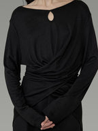 unspoken Soft Stretch Slim Fit Minimal Commuter Knit Pullover For Women Black Sweaters