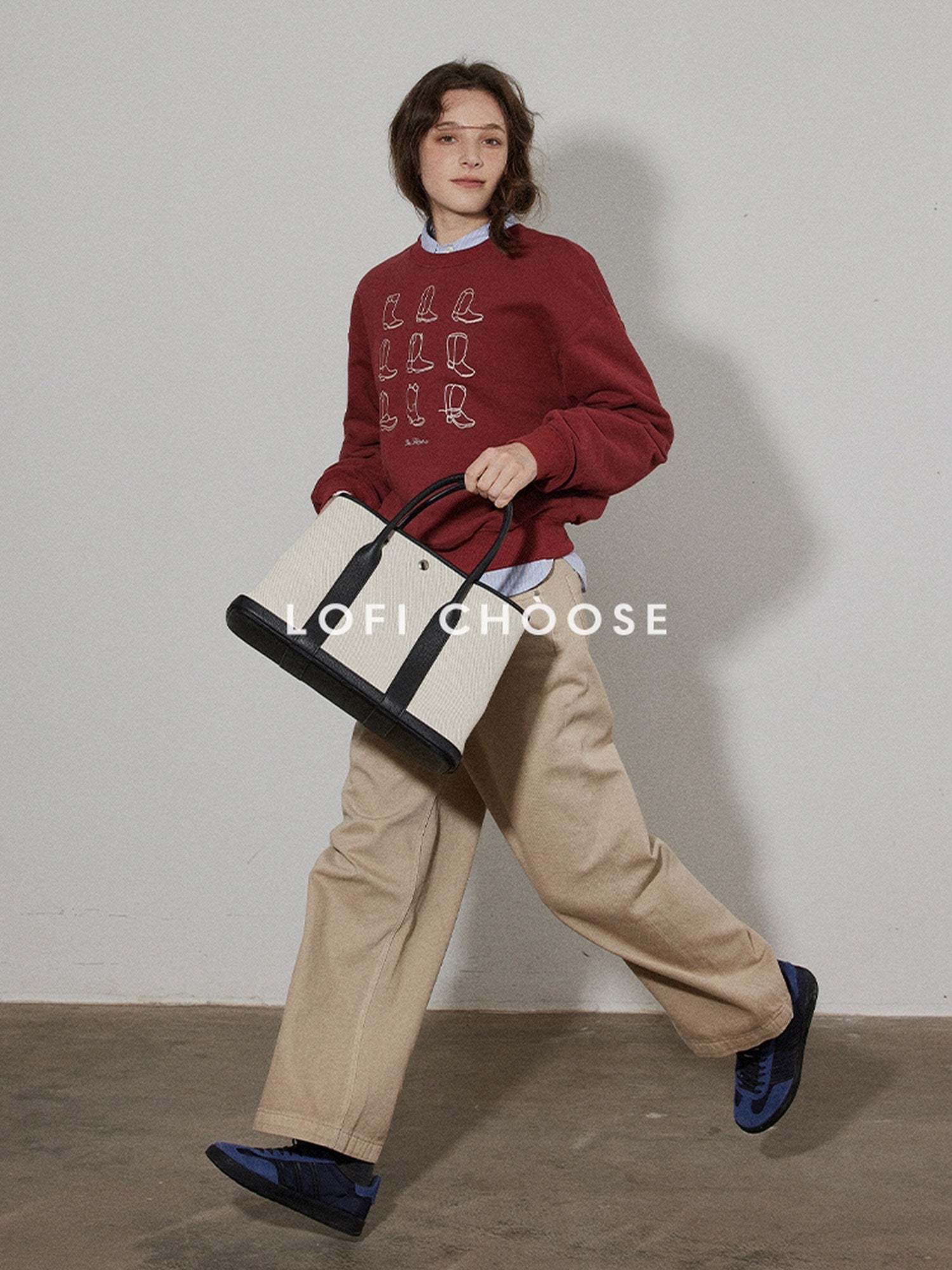 Lofi choose High Waist Casual Loose Fit Zipper Front No Stretch Beige Women Wide Leg Jeans