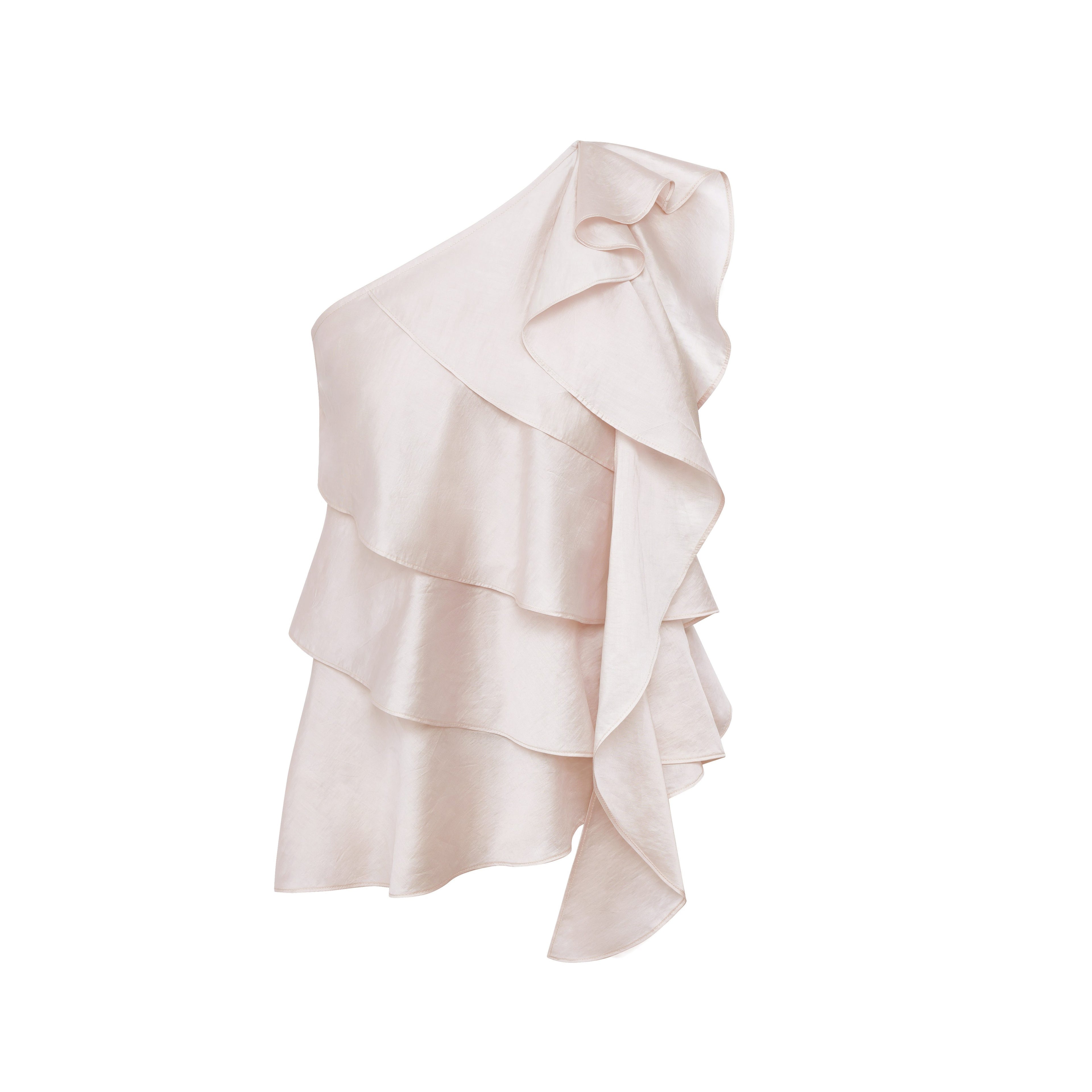 someonesometimes_Ruffle_One_Shoulder_Loose_Tencel_Modal_Soft_Mist_Pink_Women_Top_MISSTT