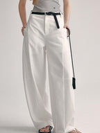 fano High Waist Sculpted Minimal Office Women Curved Pockets Rayon Wide Leg Pants