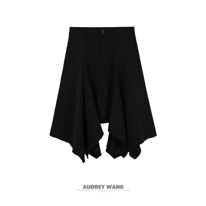 audreyyang_Elegant_Asymmetric_Irregular_Hem_Mid_Waist_Front_Zipper_Black_Midi_Skirts_MISSTT