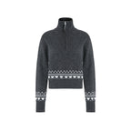 fano_Wool_Blend_Half_Zip_Turtleneck_Loose_Fit_Commuter_Women_Deep_Gray_Sweaters_MISSTT
