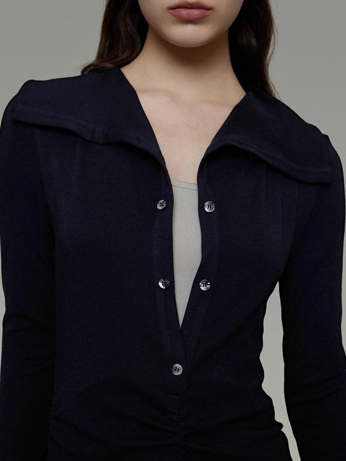 unspoken Breathable Modal Faux Twopiece Slim A Line V-neck Commuter Maxi Dresses