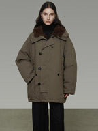 unspoken 90 Percent White Duck Down Hooded Loose Patchwork Cotton Warm Women Down Jackets