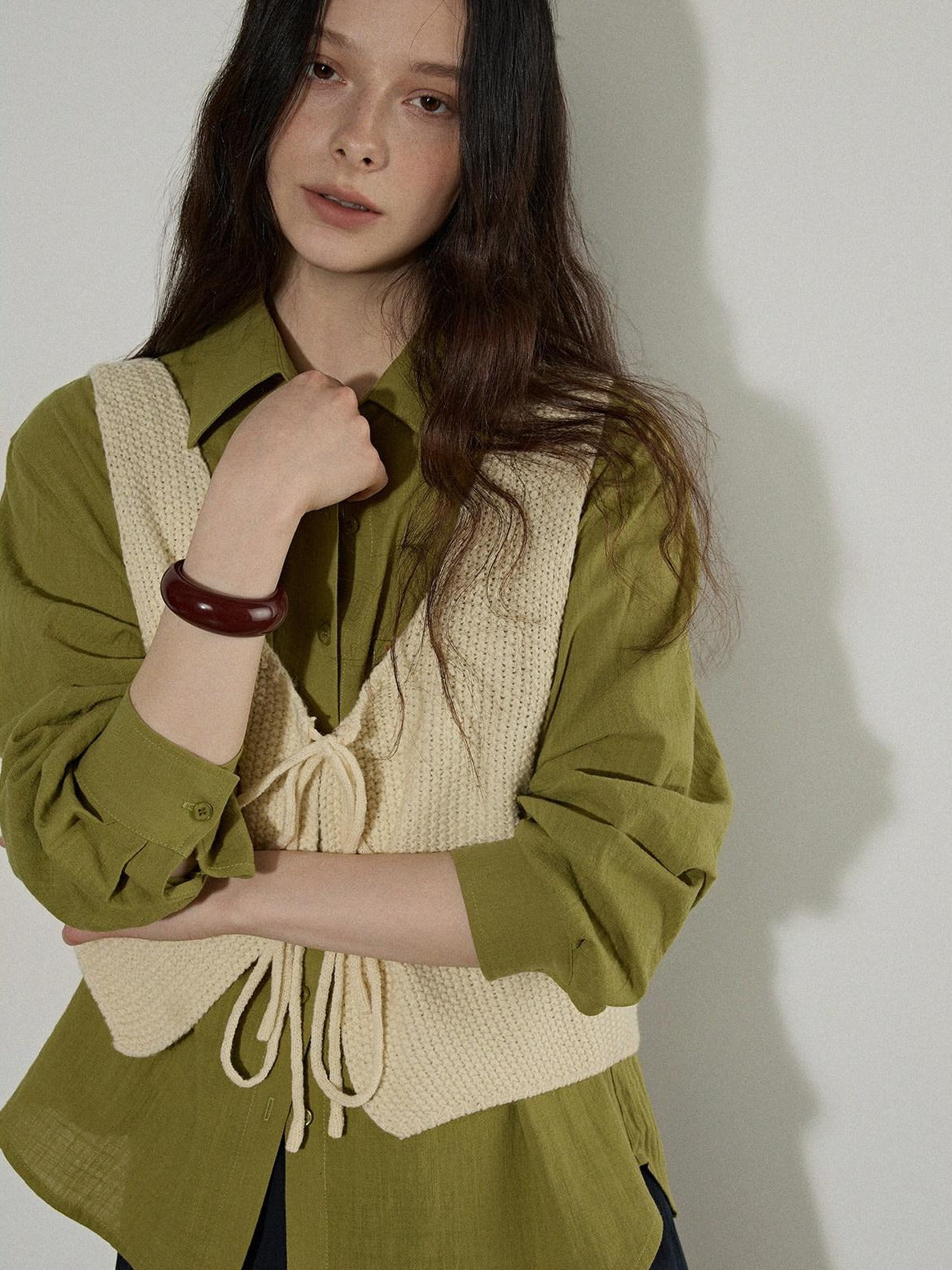 Lofi choose Pure Cotton Loose Fit Commuter Long Sleeve Collared Button Women Casual Shirts