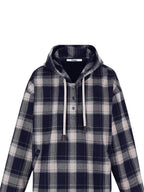 fano Soft Stretch Polyester Blend Cozy Relaxed Fit Plaid Pullover Women Hoodie