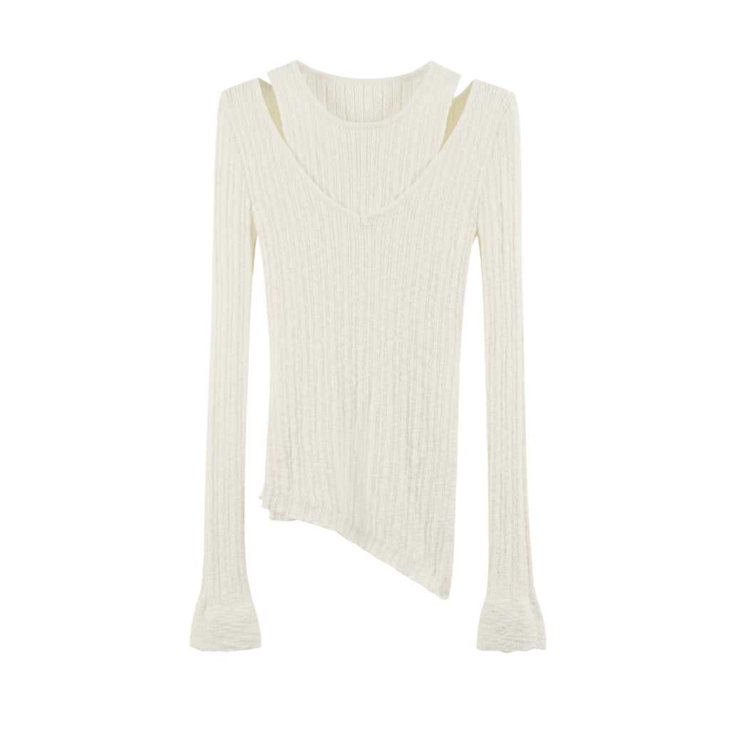 someone_sometimes_Polyester_Blend_Knit_V-neck_Slim_Fit_Sweet_Ivory_Women_Long_Sleeve_T-Shirts_MISSTT
