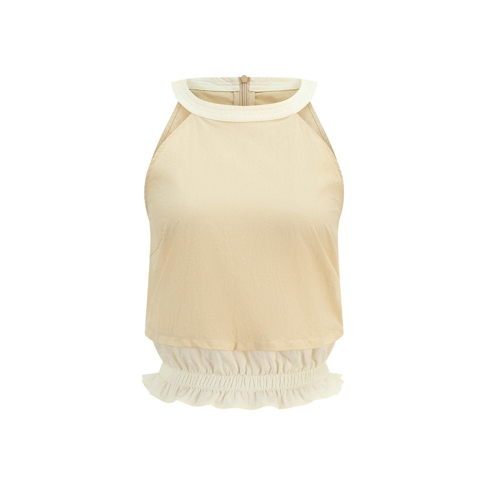 someone_sometimes_Ruffle_Original_Slim_Fit_Melon_Halter_Cotton_Mix_Top_&_Skirt_Sets_MISSTT