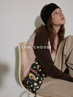 Lofi choose Colorblock Loose Fit Crewneck Pullover Smart Commuter Office Women Knit Sweaters