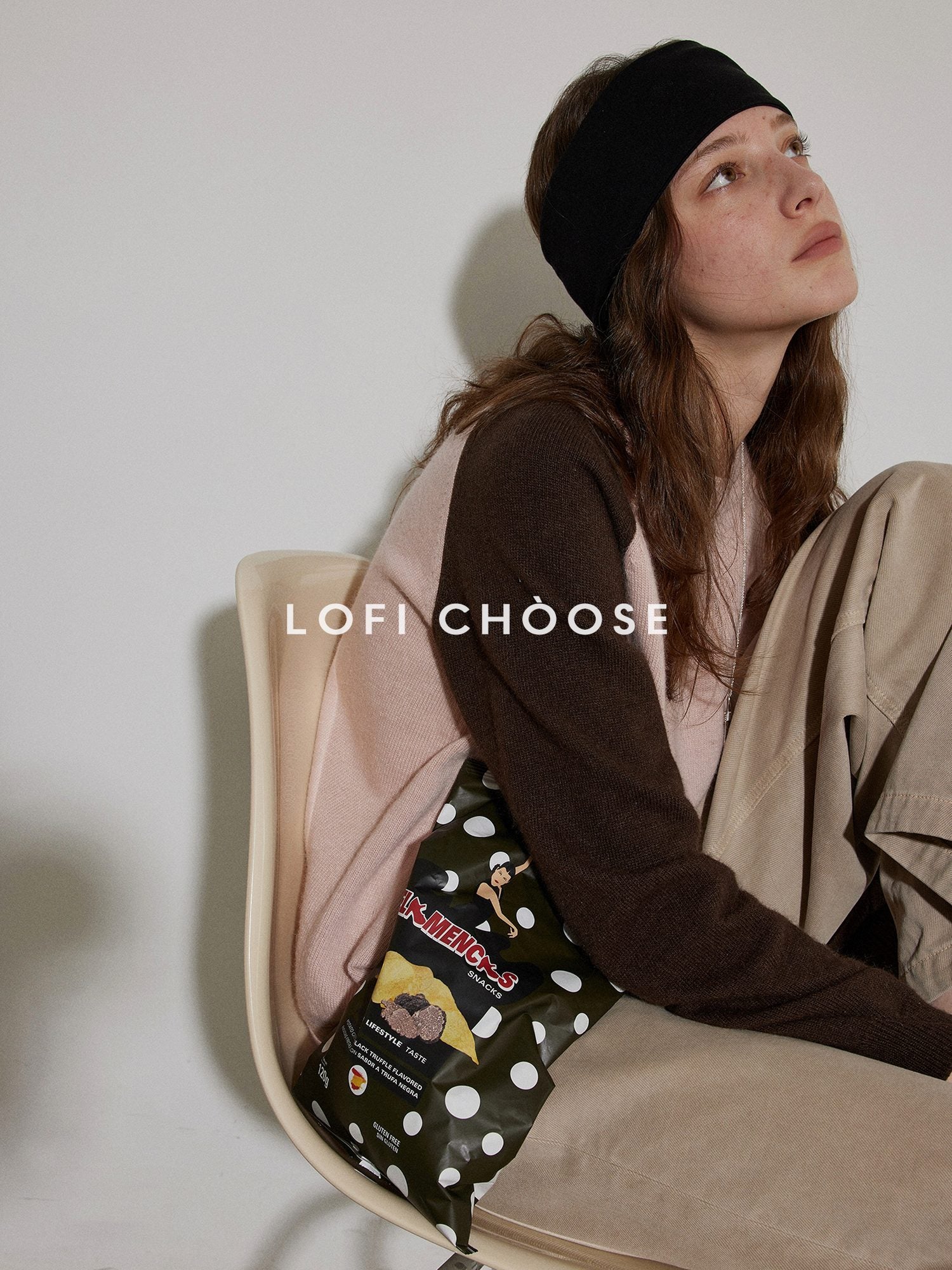 Lofi choose Colorblock Loose Fit Crewneck Pullover Smart Commuter Office Women Knit Sweaters
