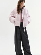 fano 90 Fill White Duck Down Warm Baseball Collar Casual Women Pink Down Jackets