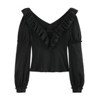 someone_sometimes_Sleek_V-neck_Slim_Fit_Commuter_Long_Sleeve_Black_Poly_Viscose_Women_Work_Blouses_MISSTT
