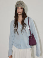 Lofi choose Soft Acrylic Blend Hooded Button Loose Fit Commuter Women Knit Cardigans