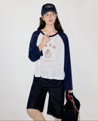 fano Moisture Wicking Cross Print Korean Loose Raglan Lyocell Long Sleeve T-Shirts