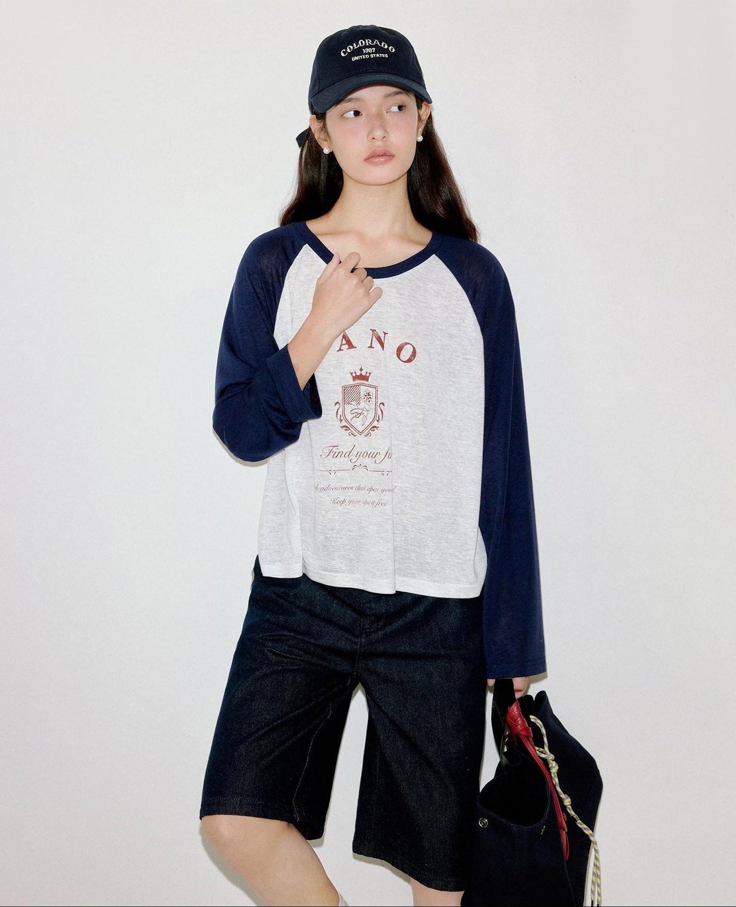 fano Moisture Wicking Cross Print Korean Loose Raglan Lyocell Long Sleeve T-Shirts