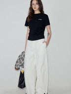 fano Cotton Stretch Slim Fit Korean Round Neck Women Short Sleeve T-Shirts