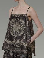 unspoken Resort Print Loose Fit Polyester Tank Women Lightweight Breathable Camisoles
