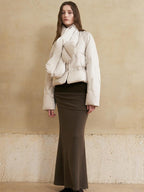 someonesometimes Flattering Mermaid Slim Fit Mid Rise Mocha Brown Knit Viscose Women Maxi Skirts