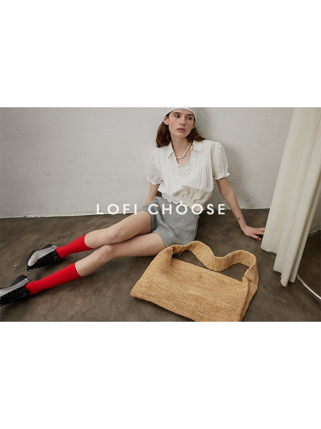 Lofi choose High Waist Loose Straight Leg Women Commuter Grey Casual Mini Shorts