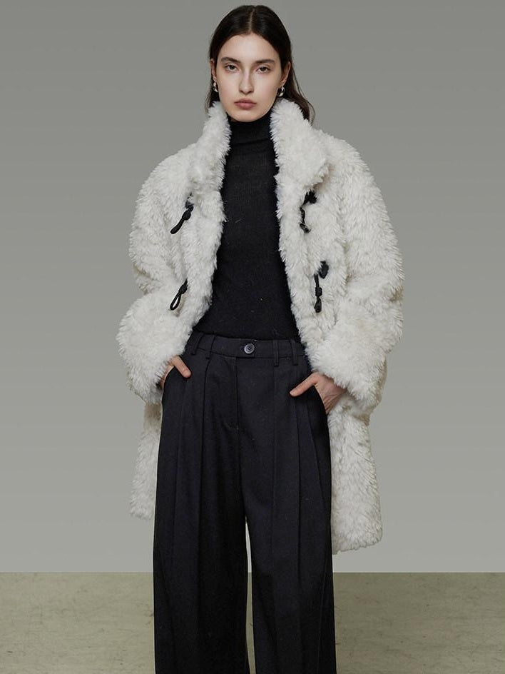 unspoken Warm Stand Collar Loose Mid Length Minimal Commuter Women Polyester Long Coats