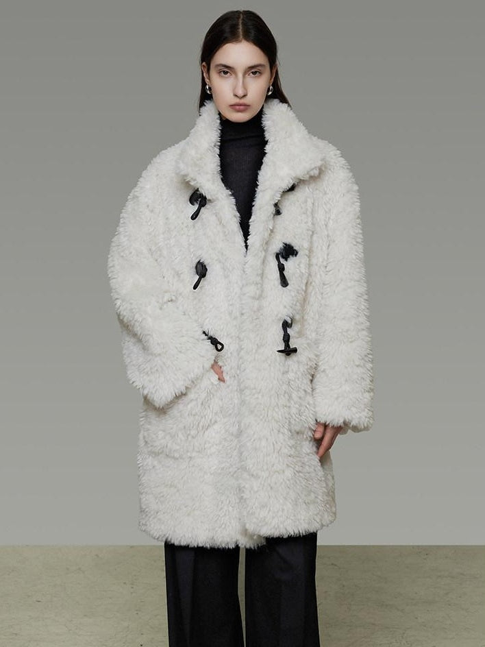 unspoken Warm Stand Collar Loose Mid Length Minimal Commuter Women Polyester Long Coats