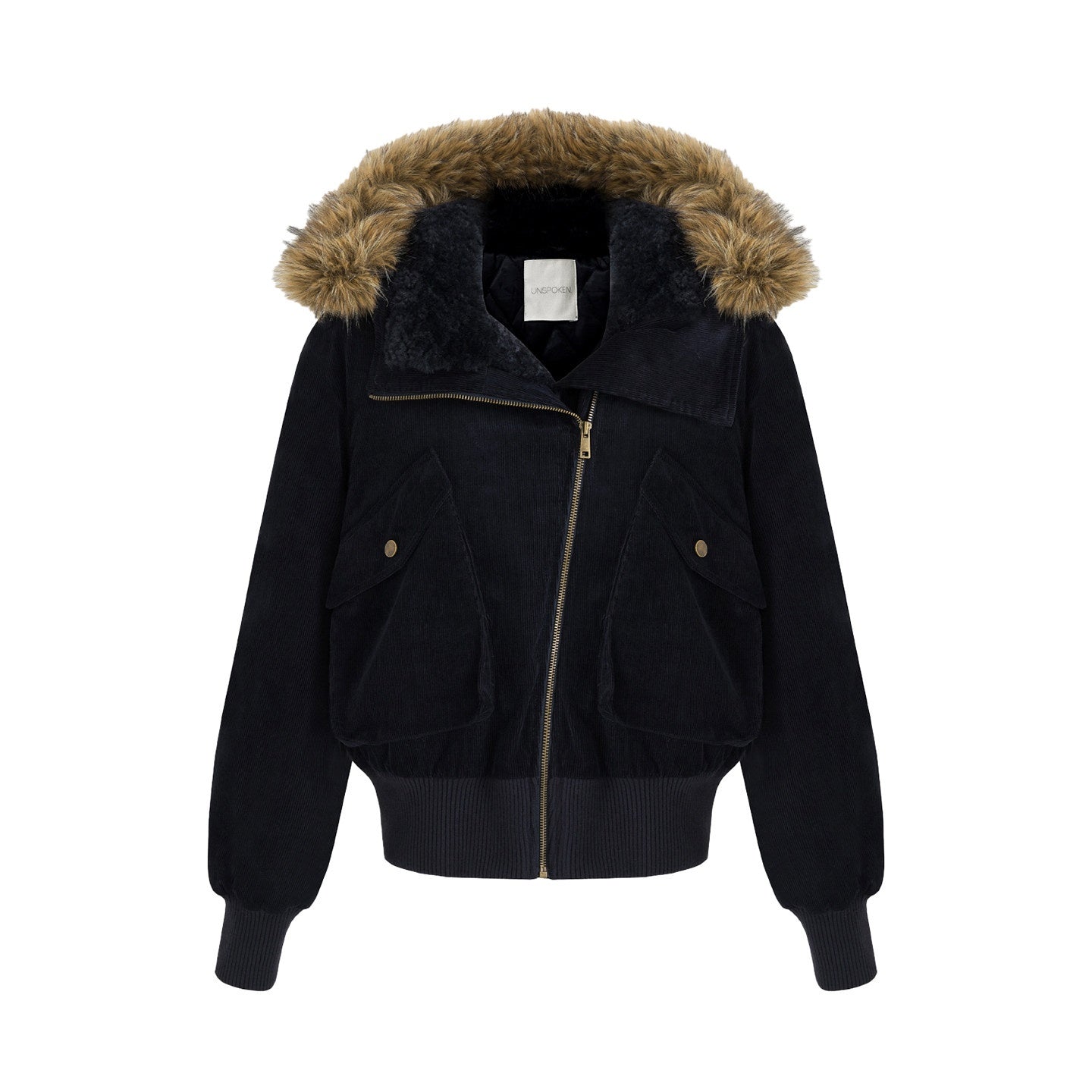 unspoken_Thick_Cotton_Hooded_Oversized_Minimal_Commuter_Navy_Zippered_Puffer_Jackets_MISSTT