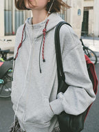 fano Two Piece Zip Up Oversized Long Sleeve Women Midweight Heather Grey Hoodie