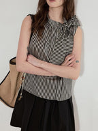 fano Viscose Lyocell Plaid Sleeveless Loose Pullover Korean Workwear Women Blouses