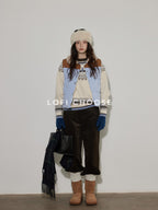 Lofi choose 90% White Duck Down Thick Patchwork Colorblock Commuter Women Puffer Vests