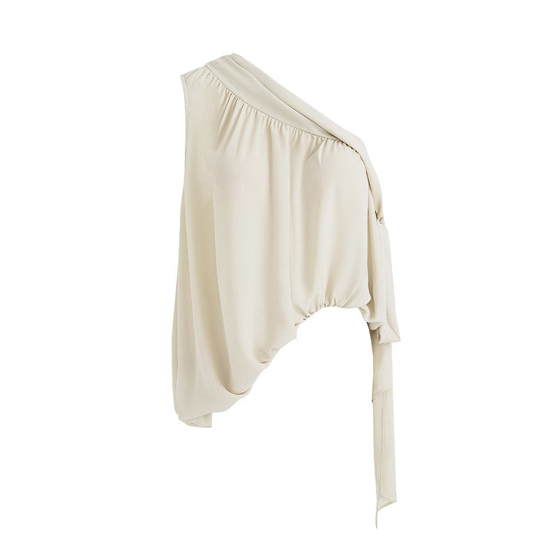 unspoken_Asymmetric_One_Shoulder_Loose_Commuter_Solid_Women_Daily_Off_Shoulder_Crop_Tops_MISSTT