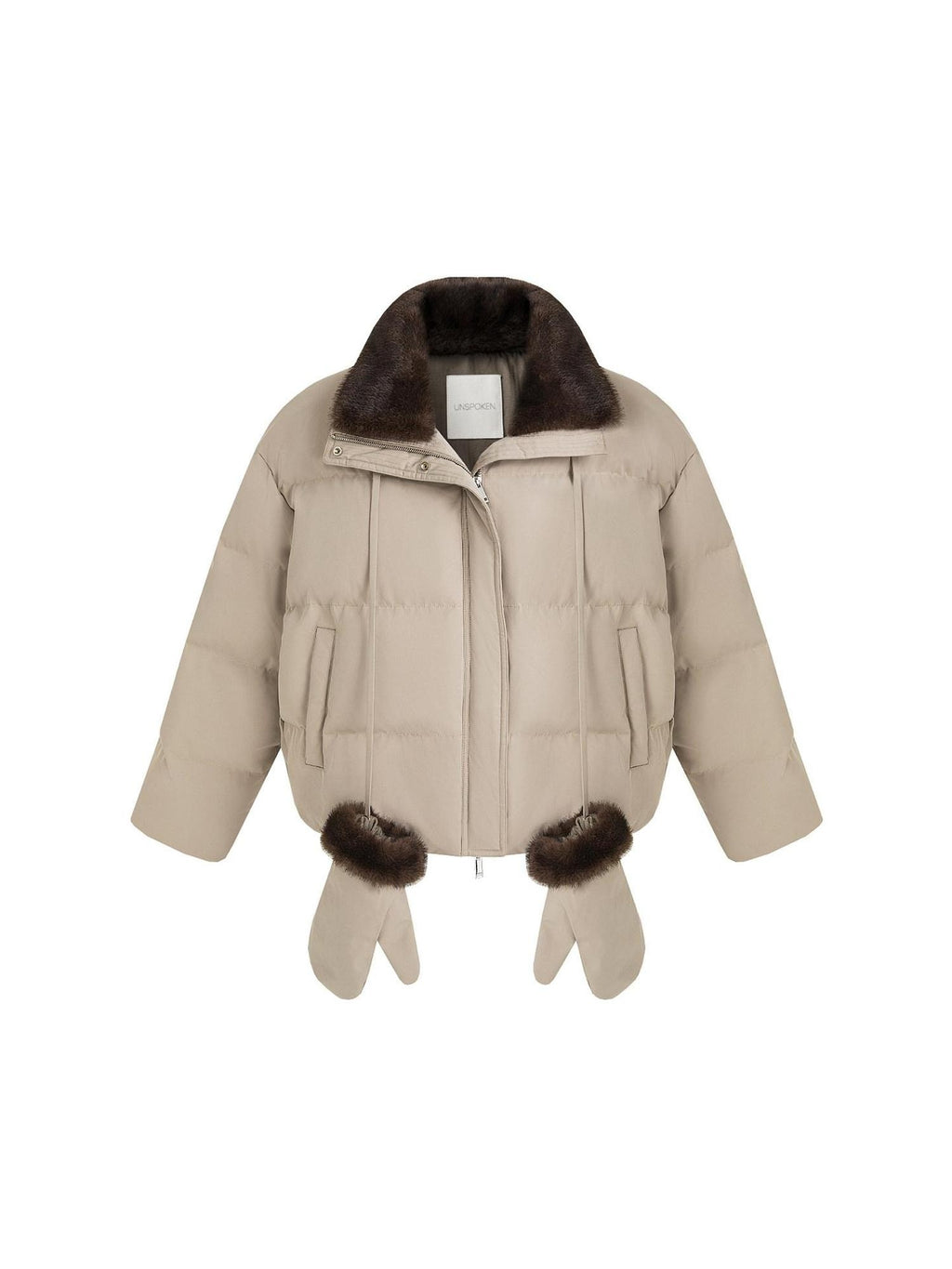 unspoken 90 White Duck Down Warm Loose Commuter Zip Lapel Women Down Jackets