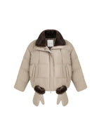 unspoken 90 White Duck Down Warm Loose Commuter Zip Lapel Women Down Jackets