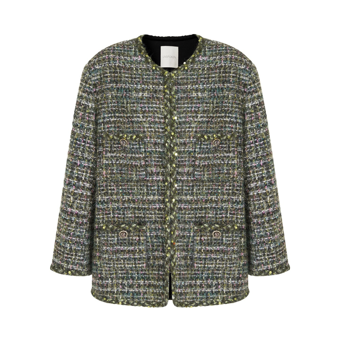 unspoken_Lambswool_Blend_Structured_Commuter_Round_Neck_Relaxed_Green_Wool_Coats_MISSTT