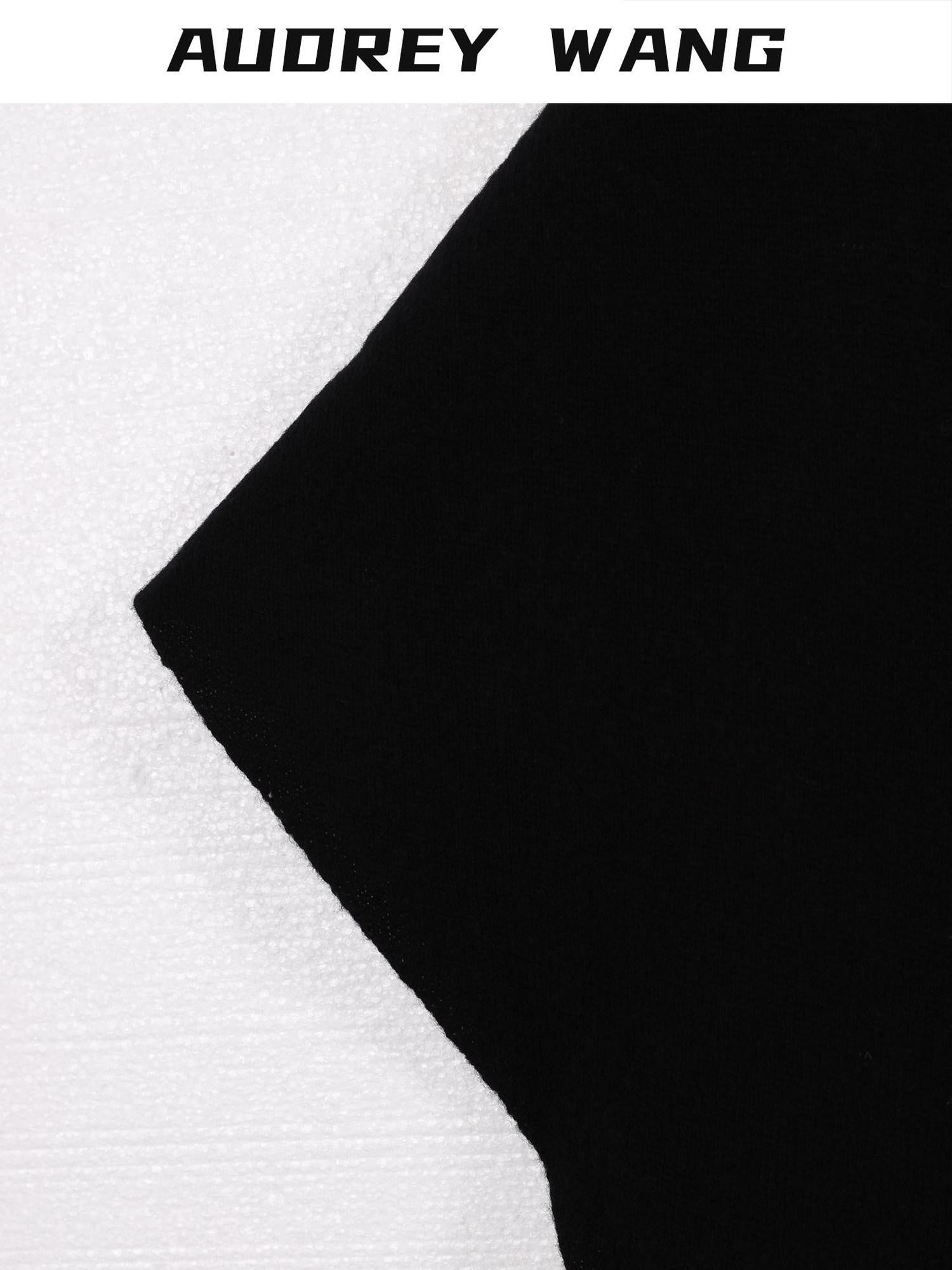 audreyyang Soft Acrylic Wool Blend Decorative Long Knitted European Women Black Scarves