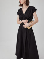 fano Flattering Natural Waist Korean A Line Casual Women Round Neck Maxi Dresses