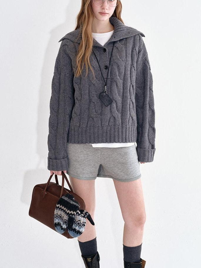 fano Thermal Wool Blend Relaxed Long Sleeve Commuter Heather Grey Cardigans