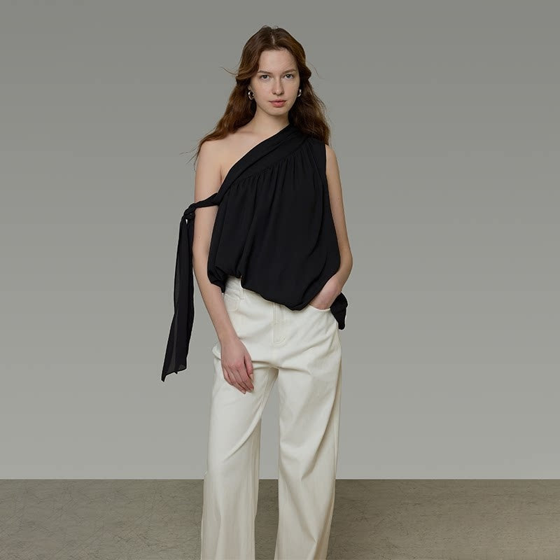 unspoken_Polyester_French_Asymmetric_One_Shoulder_Loose_Fit_Women_Solid_Camisoles_MISSTT