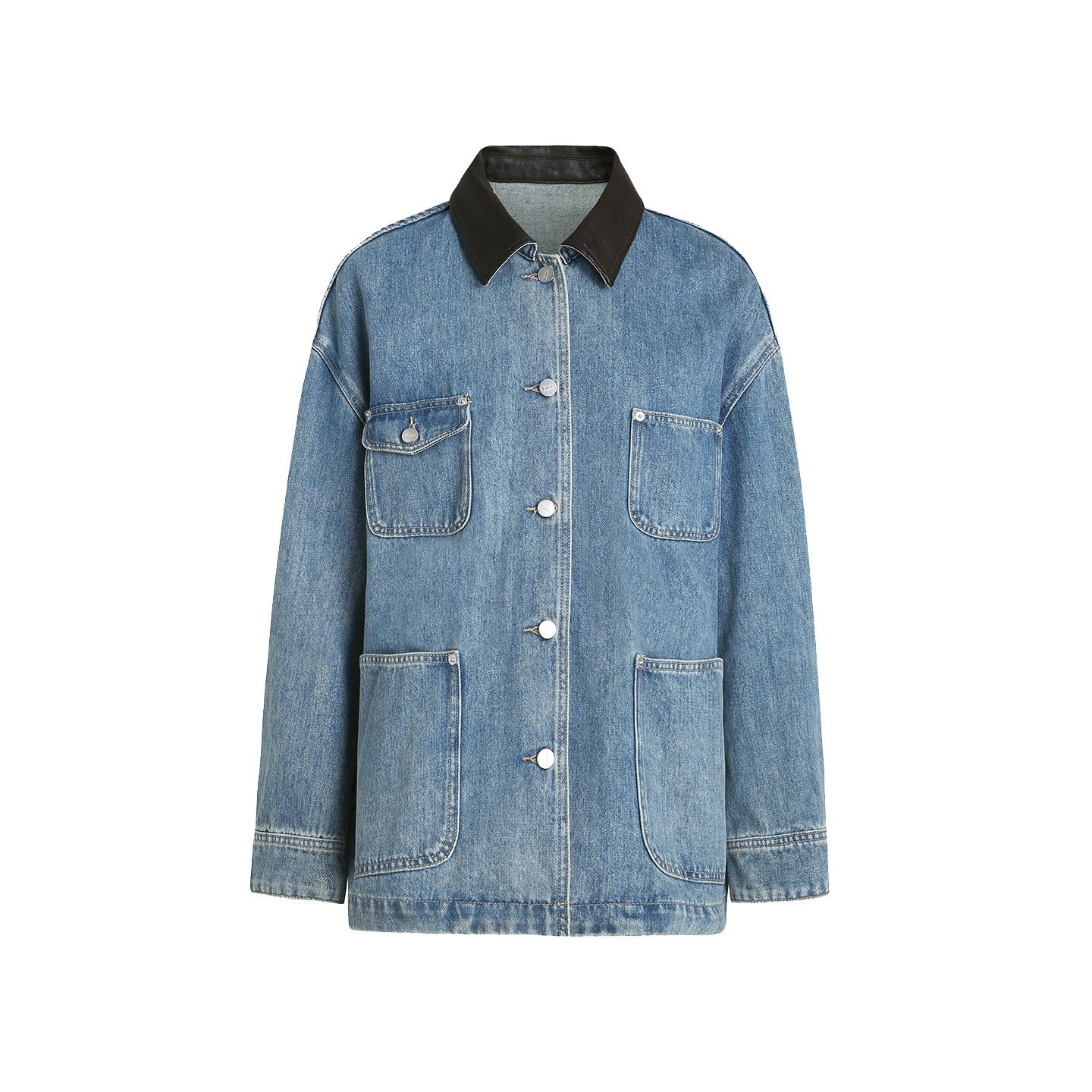 fano_Patchwork_Washed_Blue_Loose_Fit_Casual_Cotton_Women_Button_Front_Denim_Jackets_MISSTT