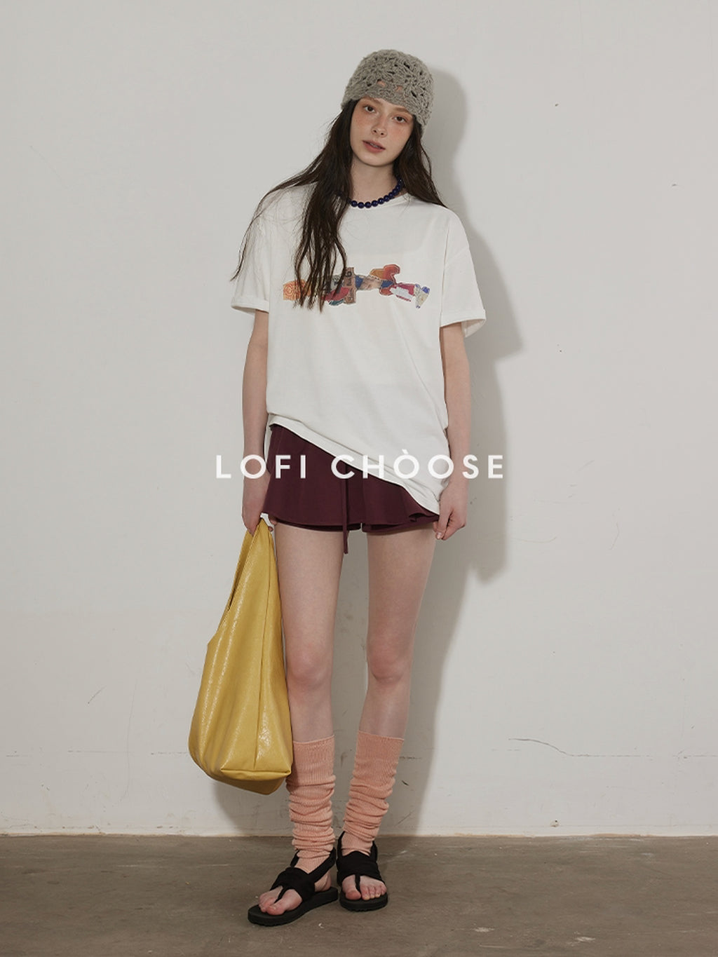 Lofi choose Breathable Loose Fit Commuter Crew Neck Text Print Short Sleeve T-Shirts